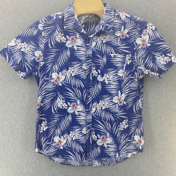 Paisley And Gray Slim Fit Blue Floral Print Button Down Pocket Shirt Men's L NWT - Picture 1 of 7